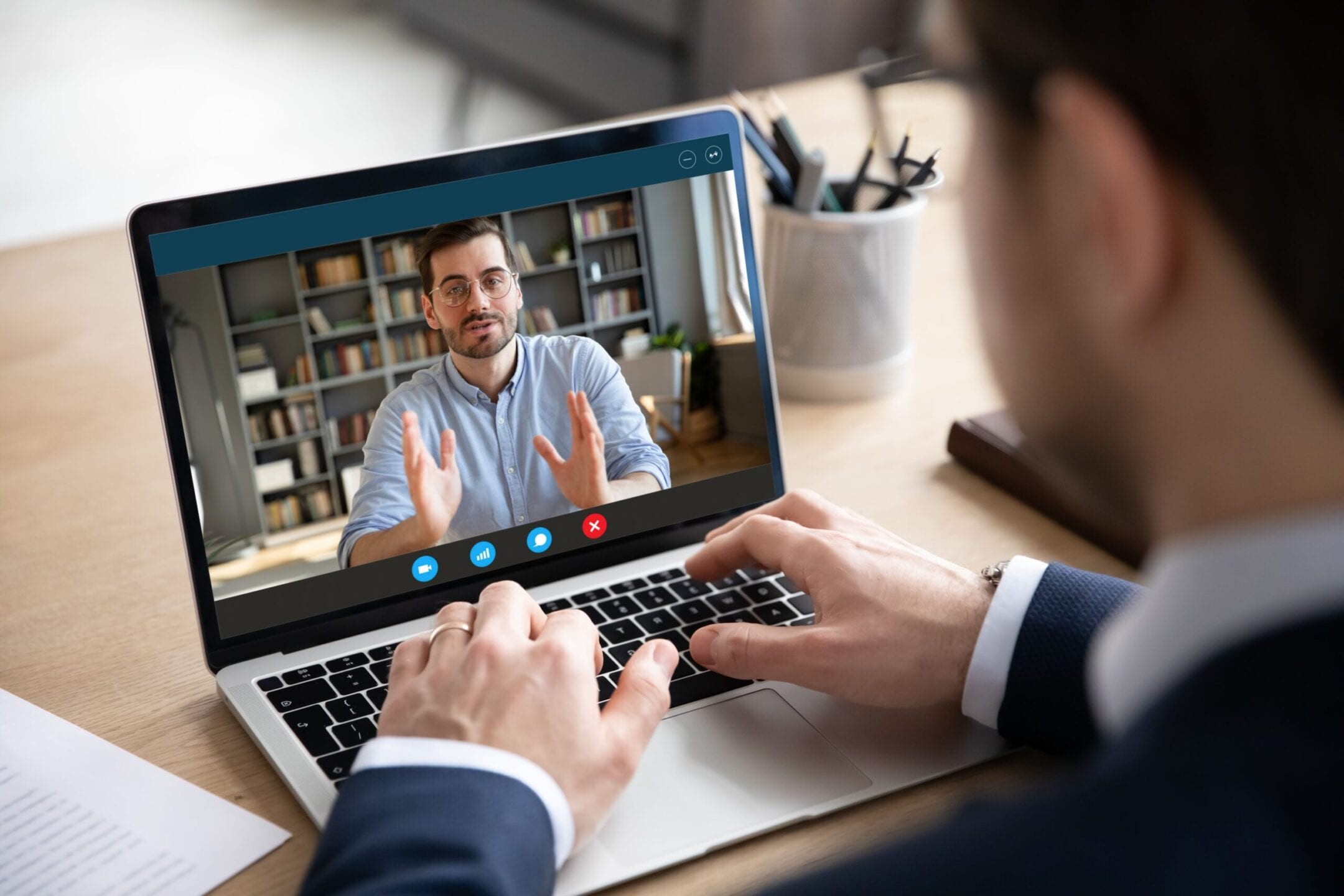 Man using Microsoft Teams
