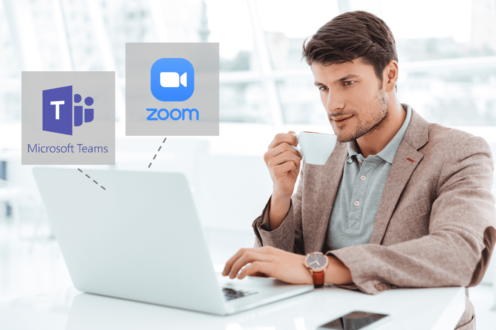 Man speaking to somebody using his laptop